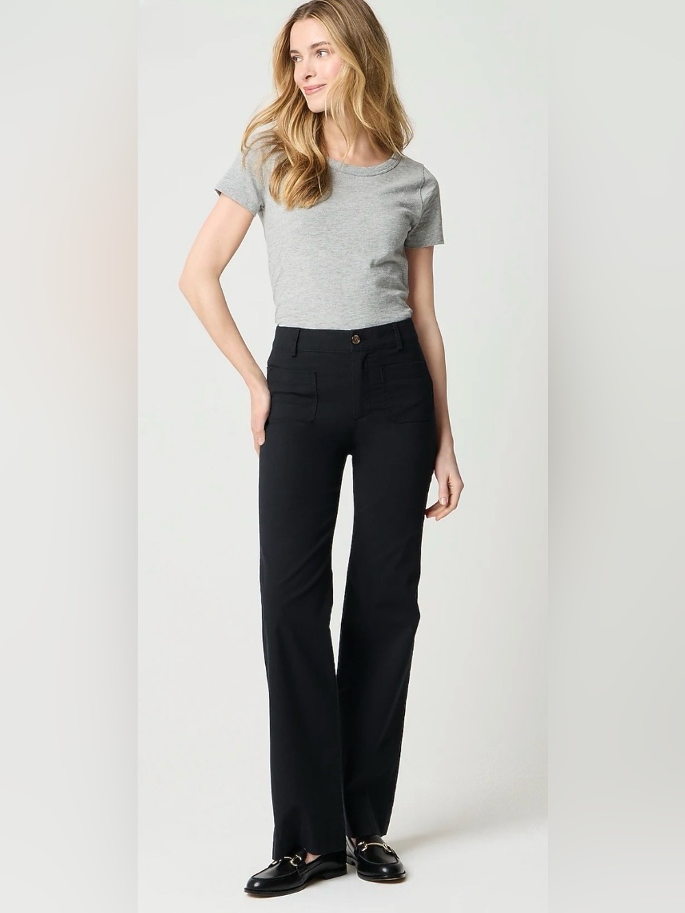 Like New Women J.Crew Factory Lizzie High-Rise Patch-Pocket Wide-Leg Pant Sz 31